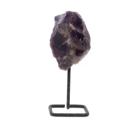 Muestra mineral en soporte metálico - amatista