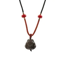 Colgantes geniales de piedras preciosas - Buda de obsidiana Sliver