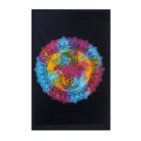 Colcha Individual de Algodón - Hamsa Negro