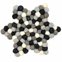 Tapete central de fieltro con forma de estrella (38 x 18 cm, color gris multicolor)