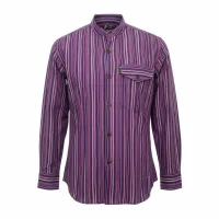Nomad Sari Grandad Camisa - Negro Púrpura - Mediano