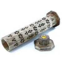 Box of 2 Hexaganal Incense Tower Smoke Box - Mango Wood