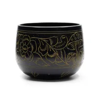 Cuenco sonoro de caldero - Hongo mágico - Amarillo (15 cm)