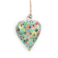 Pequeño corazone de madera Decorativo - Azulejo mediterráneo