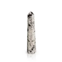 Piedra preciosa de punta obelisco de seis caras, aprox. 17 cm - piedra luna arcoíris