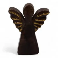 Pequeño ángel de madera de mango - decoración dorada