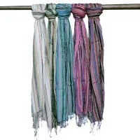 Bufandas indias bohemias - 50x180cm - Colores aleatorios con hilo dorado