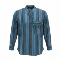 Nomad Sari Grandad Shirt - Turquesa - Mediano