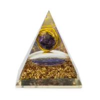 Med Organite Pirámides 7x6 cm - Amatista envuelta - Virutas de cobre
