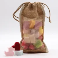 Bolsa Grande de Yute Lavada - 26x15cm