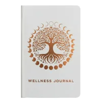 Cuaderno de Bienestar Blanco - 120 páginas - Árbol de la Vida en oro rosado