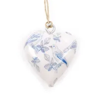 Corazone de madera decorativo Grande - Pajaros Azul