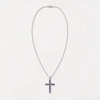 Colgante devocional de la India - Plateado con baño de plata (cadena de 45 cm) - Crucifijo Ionite