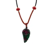 Collar de cuerda colgante de piedra preciosa - Morganita ala de ángel