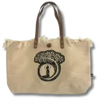 Bolso Natural Asa de piel - Buda