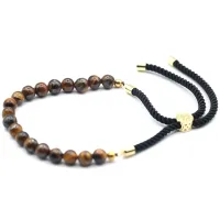 Pulsera de hilo negro con Ojo de Tigre