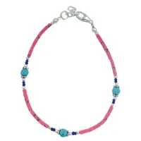 Cuentas de coral rosa y turquesa