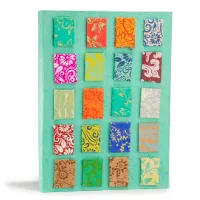 Cuaderno Lokta Mini Tiles – Grande (21x15 cm) – 45 Hojas – Incluye Marcapáginas – Turquesa