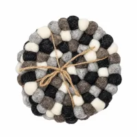 Posavasos redondos de fieltro de 10 cm, color gris multicolor (juego de 4)