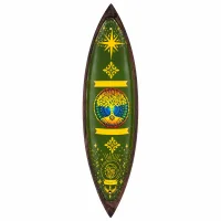 Cuenco de incienso esmaltado - Madera de mango - Árbol de la Vida