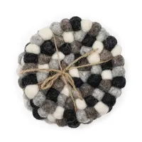 Posavasos redondos de fieltro de 10 cm, color gris multicolor (juego de 4)