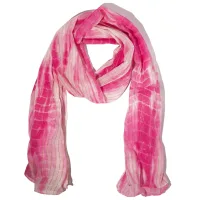 Nomad Sari Bufanda rosa brillante para fiestas – Hilo dorado (180×50 cm)