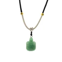 Collar de cuerda Colgante de piedra preciosa - Tortuga de jade
