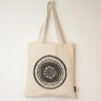 Nomad Sari Icónico Básico Bolso Tote - Mandala Urbana - Natural 4oz