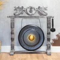 Gong de Meditación Mediano con Soporte - 50cm - Negro