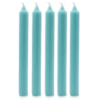 Velas a granel de color sólido - Aqua rústico - Paquete de 10