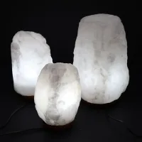 Lámpara de Sal del Himalaya de Cristal de Roca - & Base apx 3-5kg