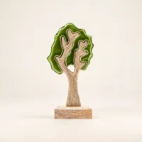 Perdido en el bosque - Decoración de madera 3D de un solo árbol - 20x10cm