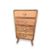 Almacenamiento de 4 cajones - Madera reciclada