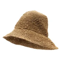 Nomad Sari Sombrero de Sol de Paja con Ala Flexible - Café Natural