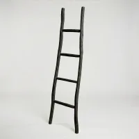 Gran escalera de madera Kemu - 1,5 m - Negro - Estilo japonés