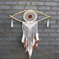 Lrg macramé ojo blanco / gris / marrón