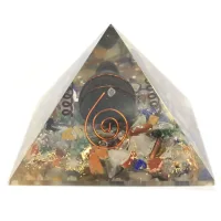 Org Orgonite Pirámide 60mm Gemchips, Cobre, Tortuga