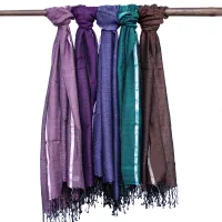 Bufandas bohemias indias grandes - 75x180cm - Colores aleatorios con hilo dorado