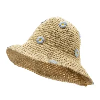Flores beige y azules
