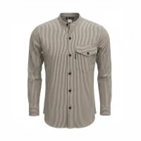 Nomad Sari Grandad Shirt - Piedra Gris - Mediano