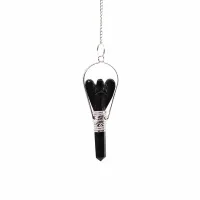 Péndulo de ángel con anillo de ágata negra