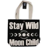 Bolso Básico Icónico - Mantente salvaje, niño con ánimo - Negro natural 10 oz (36 x 43 x 10 cm)