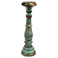 Soporte de vela grande - Turquois Gold