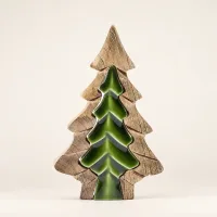Perdido en el Bosque - Decoración de madera con un pequeño árbol dentro de un árbol - 15x10 cm