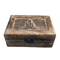 Caja de Recuerdos Mediana de Madera 15x10x6cm - Buda