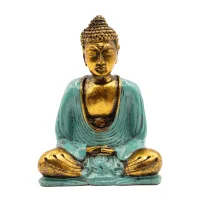 Buddha Verde Azulado y Dorado - Med