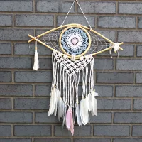 Med macramé eye azul / blanco / rosa