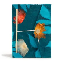 Cuaderno Lokta Bold Floral – Grande (21x15cm) – 45 hojas – Incluye marcador de página – Azul medianoche