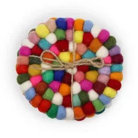 Posavasos redondos de fieltro de 10 cm, multicolor (juego de 4)