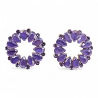 Pendientes de Cristal Vintage - Aro - Lavanda